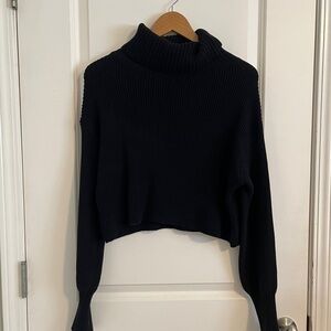 Wild Fable Black Cropped Turtleneck Sweater - Women